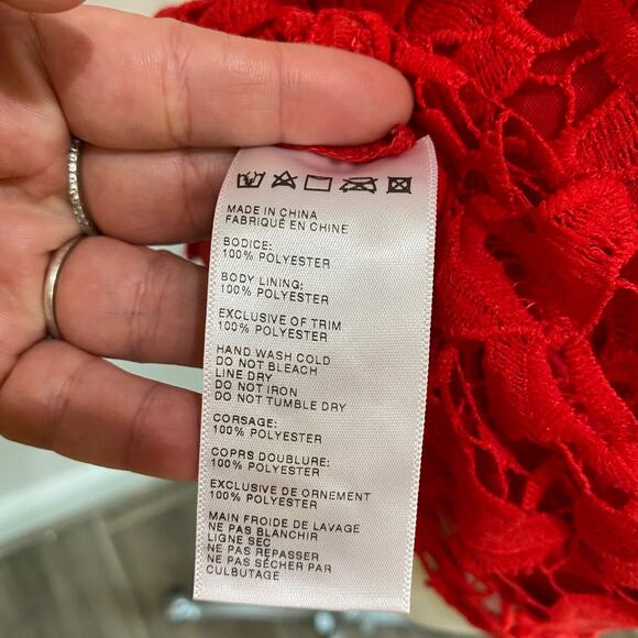 Urban Outfitters Sexy Red Lace High Neck Mini Dress Size M - Picture 14 of 14